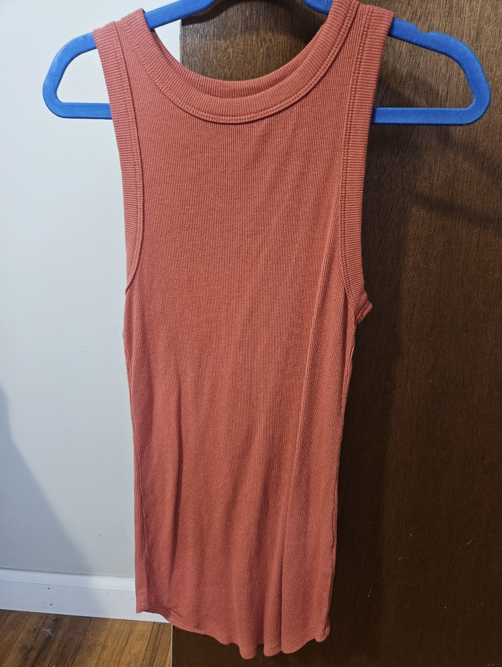 a new day Rust Orange Ribbed Tank Top Size XS Very Stretchy